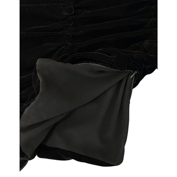 Zara Corie Black Velvet Top XS Puff Sleeve Button Detail Cropped Bloggers Fave - Picture 15 of 15